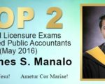 Manalo ranks 2nd in CPA exams