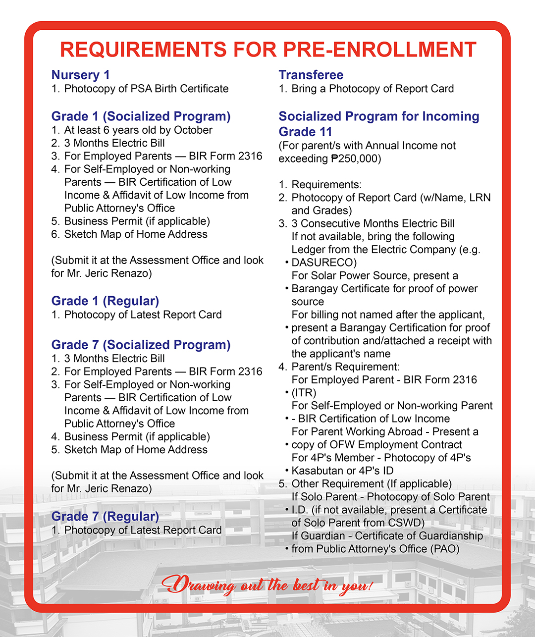 Pre Required Basic Education Requirements For Pre Enrollment Web Copy – Cor Jesu ...